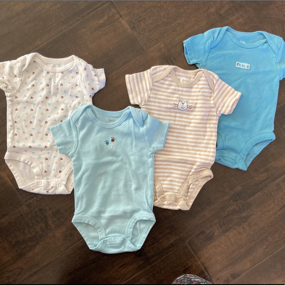 Pekkle Baby Boy Onesie - Set of 4